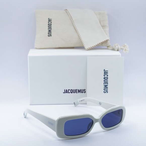Jacquemus ROND CARRE JAC/11 C2 Rectangle Sunglasses - White/Blue - Picture 7 of 10